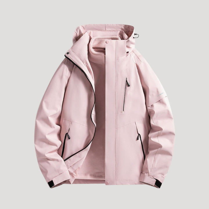 Women's Waterproof Outdoor Windbreaker Jacket in Pink