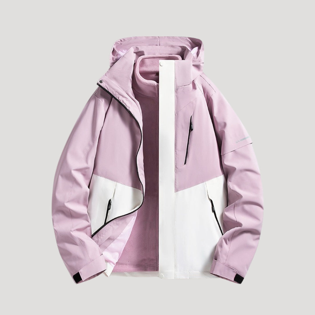 Women's Waterproof Outdoor Windbreaker Jacket in Light Purple