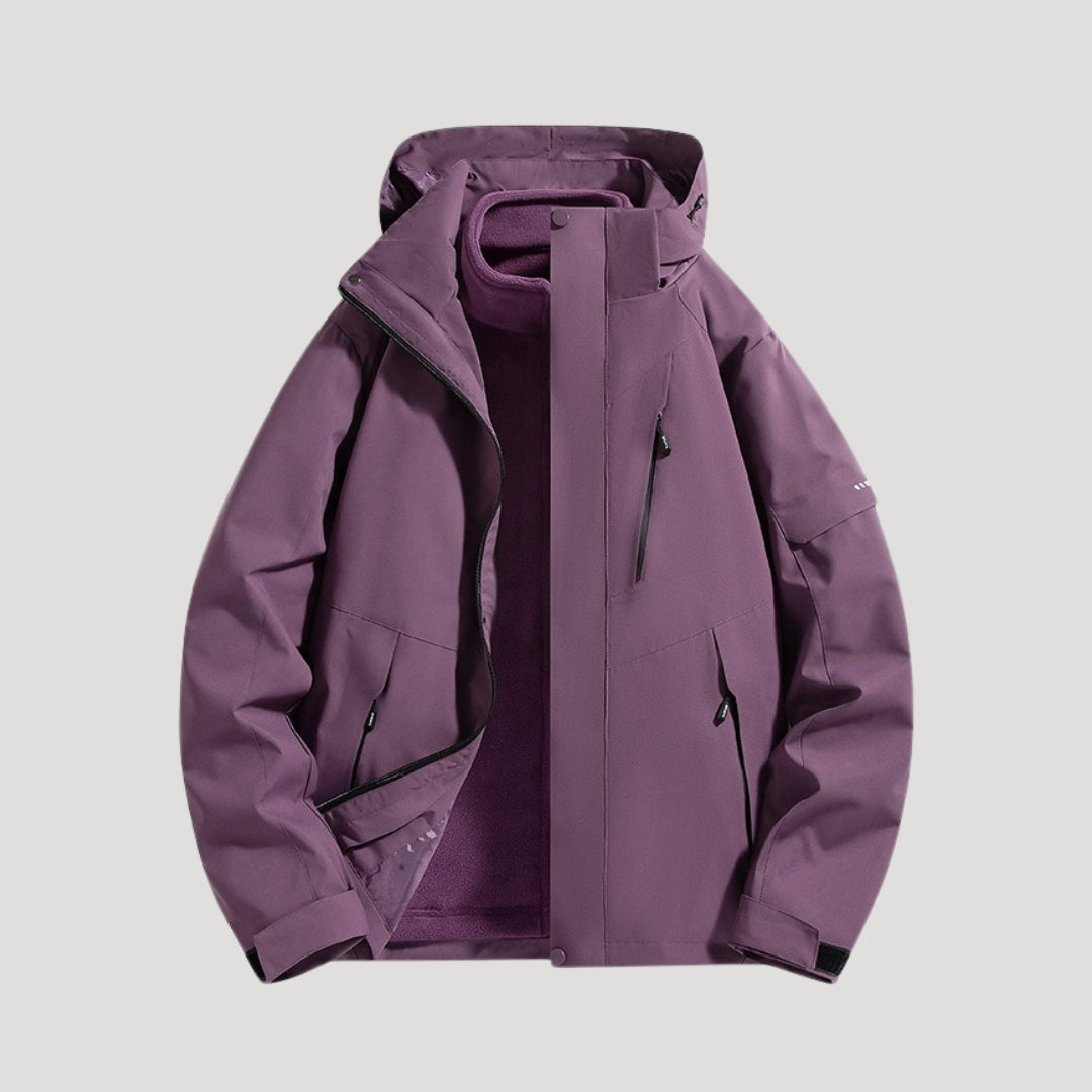 Women's Waterproof Outdoor Windbreaker Jacket in Purple