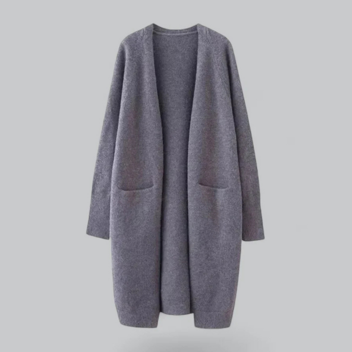 Women's Warm Open-Front Cardigan in Charcoal