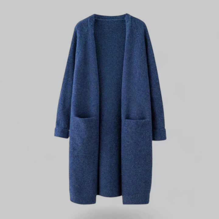 Women's Warm Open-Front Cardigan in Royal Blue