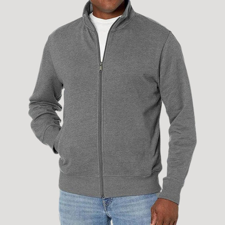Men's spring casual zip jacket in Grey