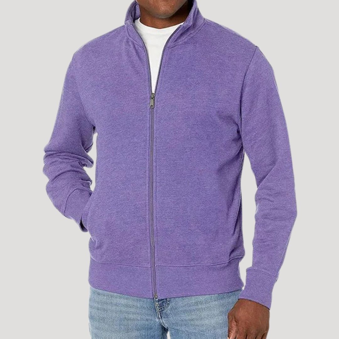 Men's spring casual zip jacket in Purple
