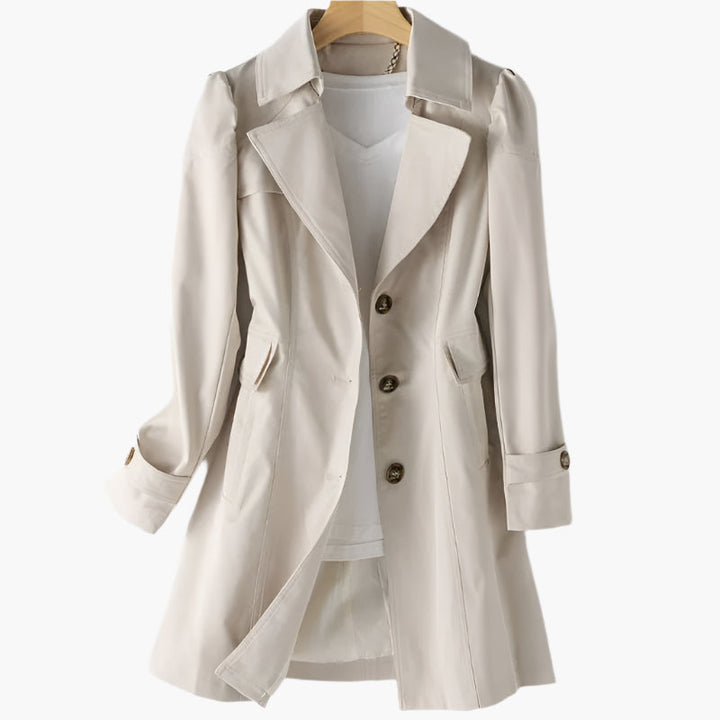 Women's Long Trench Coat in Beige