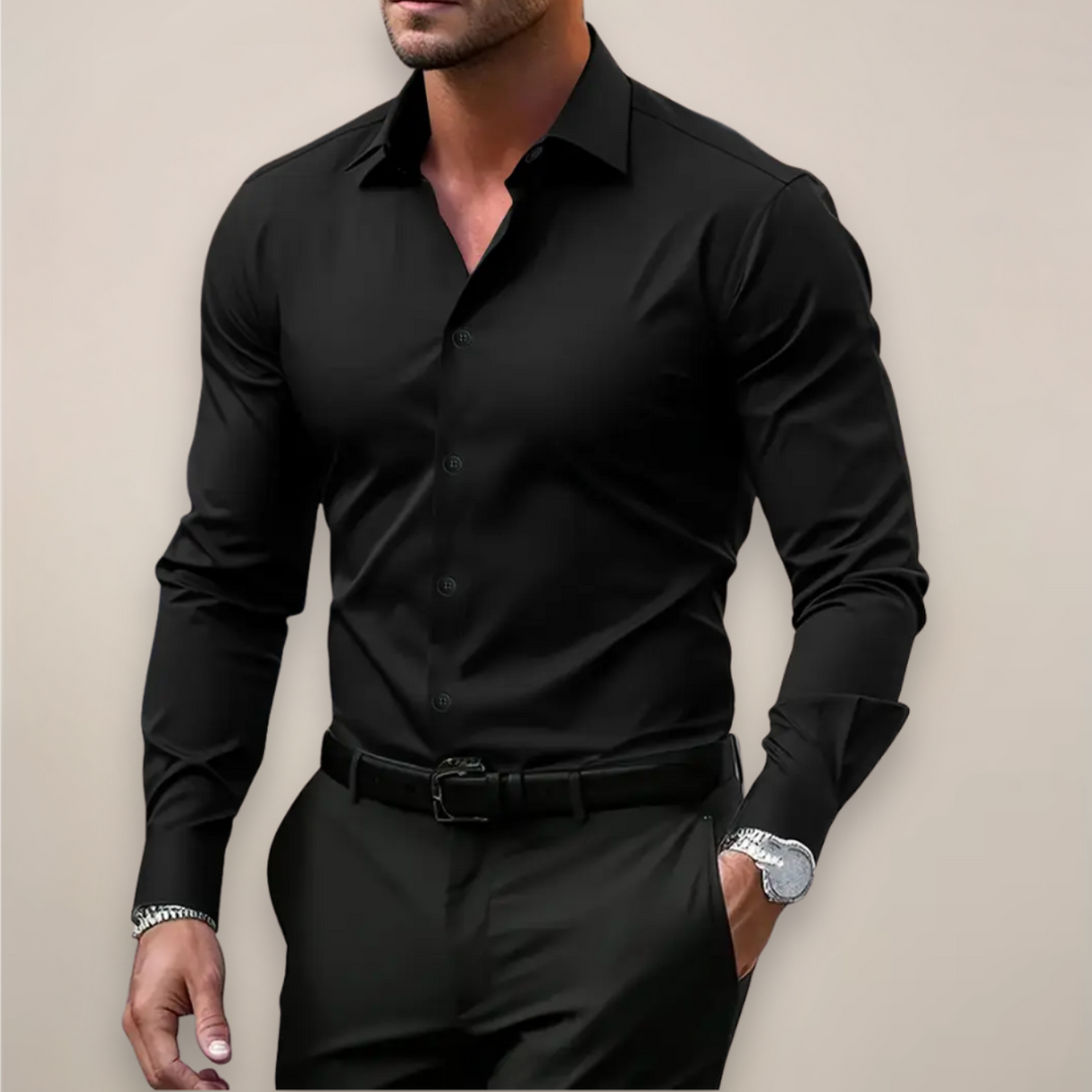 Men's slim-fit shirt in Black