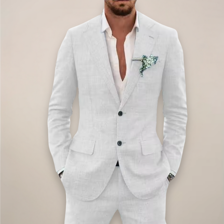 Men's Two-Piece Single-Breasted Suit in White