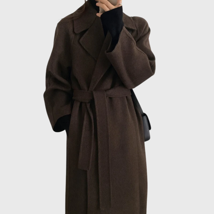 Women's Classic Wool Winter Coat in Brown