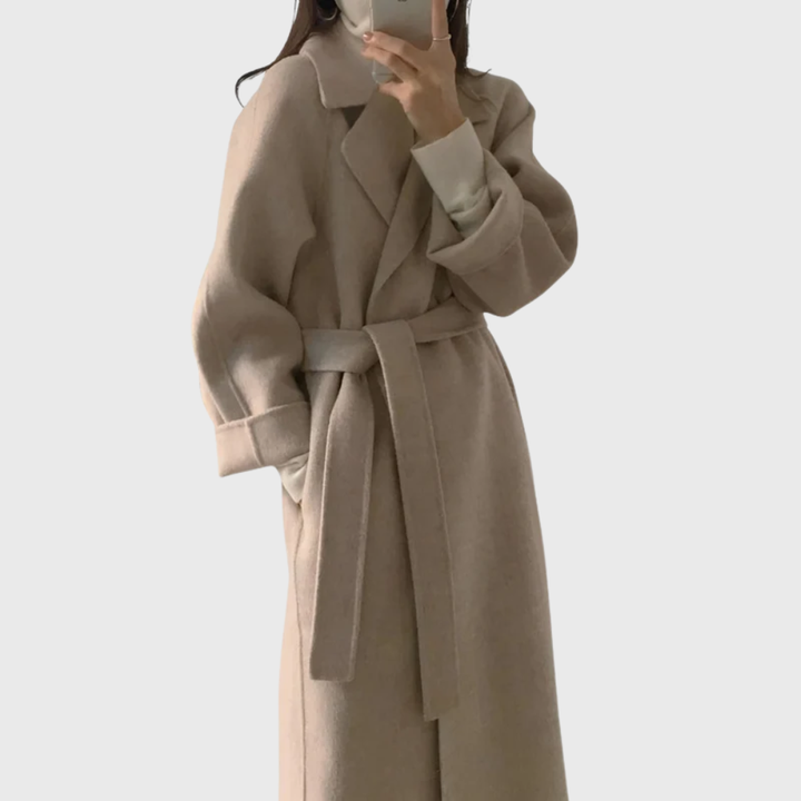 Women's Classic Wool Winter Coat in Apricot