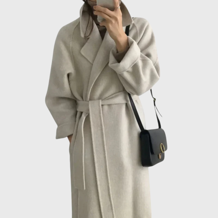Women's Classic Wool Winter Coat in Cream