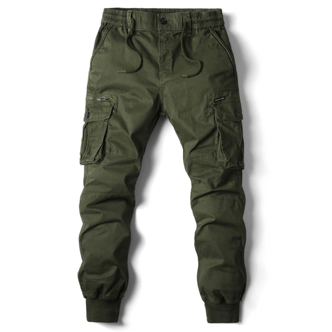 Men's Tapered Cargo Trousers in Green