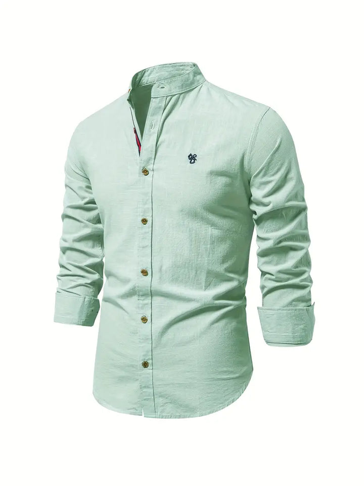 Men's Casual Button Shirt in Light Green
