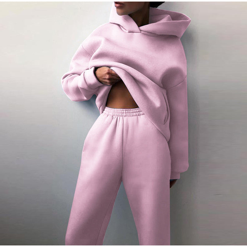 Women's Streetstyle Hoodie & Jogger Set in Pink