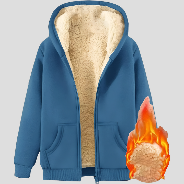 Men's Zip-Up Hooded Jacket with Front Pockets - Alaric - Blue