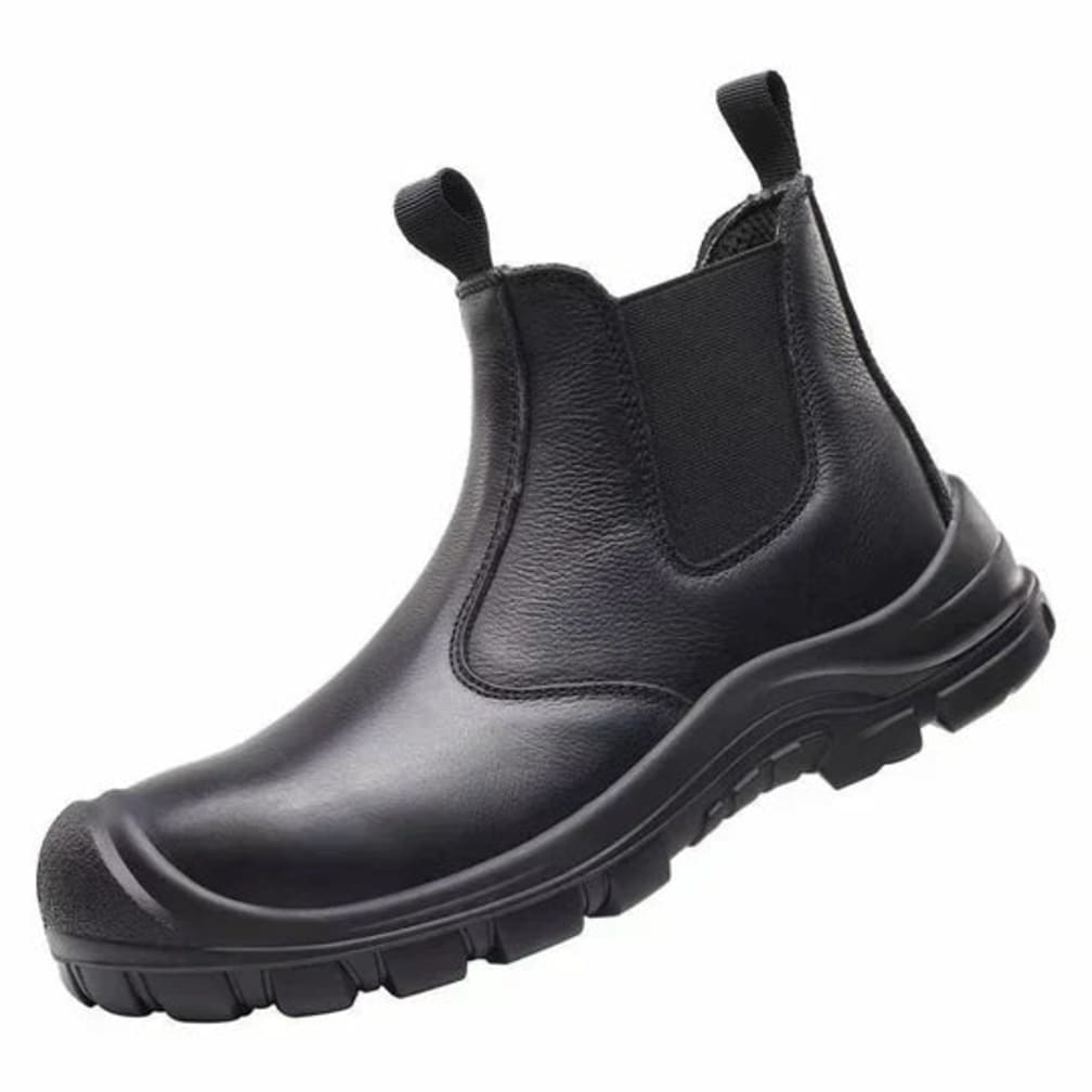 Men's Slip-On Chelsea Work Boots with Reinforced Toe Cap and Pull Tabs - Brodie - Brown