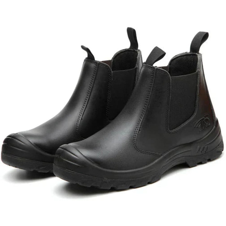 Men's Slip-On Chelsea Work Boots with Reinforced Toe Cap and Pull Tabs - Brodie - Black