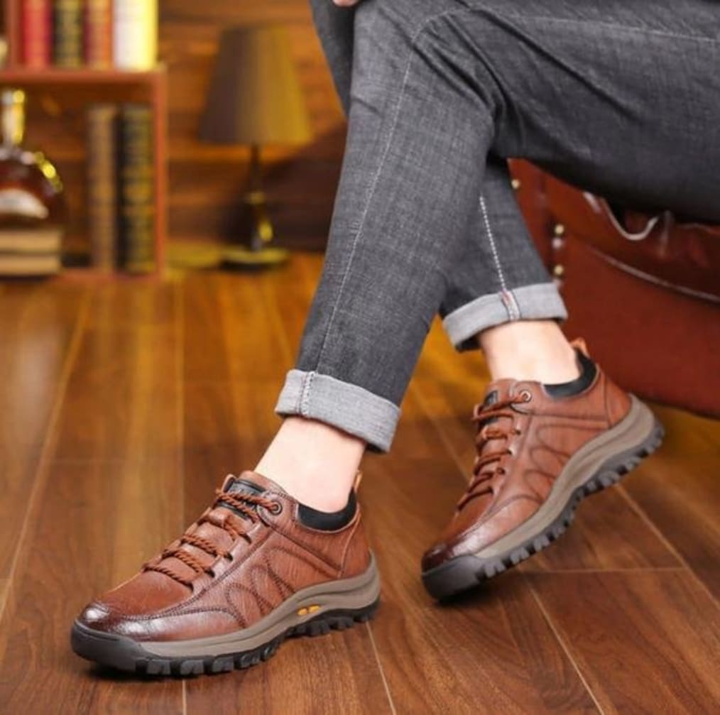Men's Cushioned Lace-Up Shoes - Desmond - Brown
