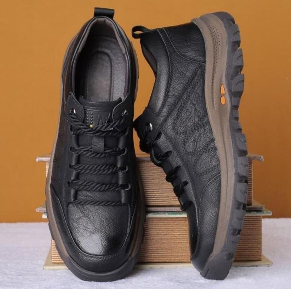 Men's Cushioned Lace-Up Shoes - Desmond - Brown