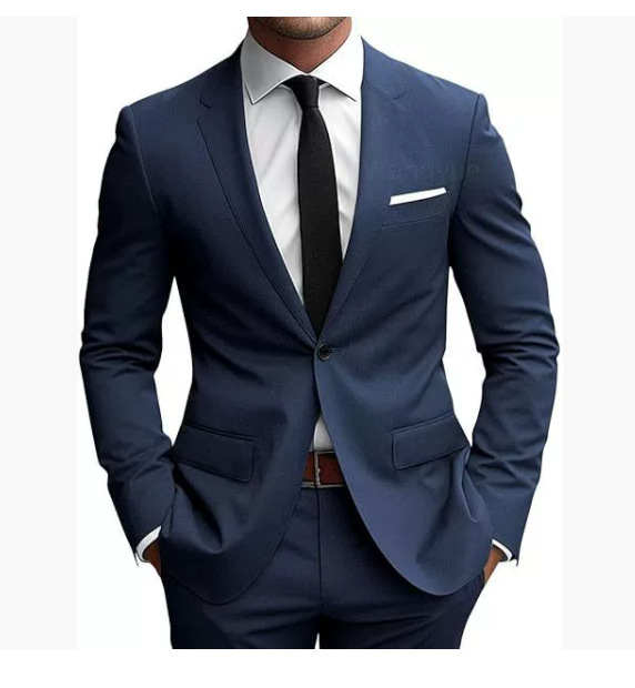 Men's Slim-Fit Spring Suit in Navy