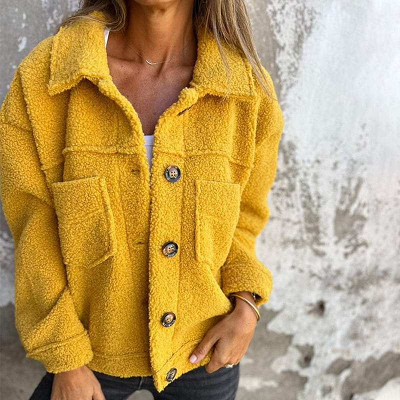 Women's Cosy Lined Fleece Jacket in Yellow