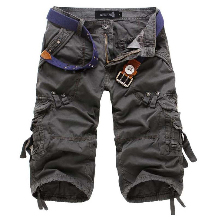 Men's Multi-Pocket Belted Cargo Shorts in design 3