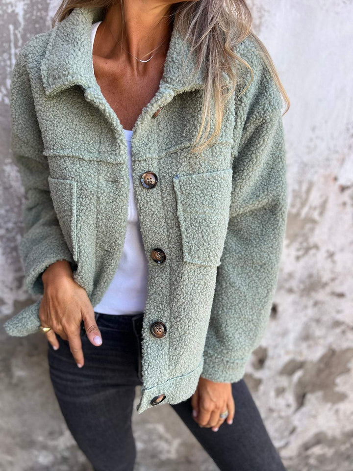 Women's Cosy Lined Fleece Jacket in Green