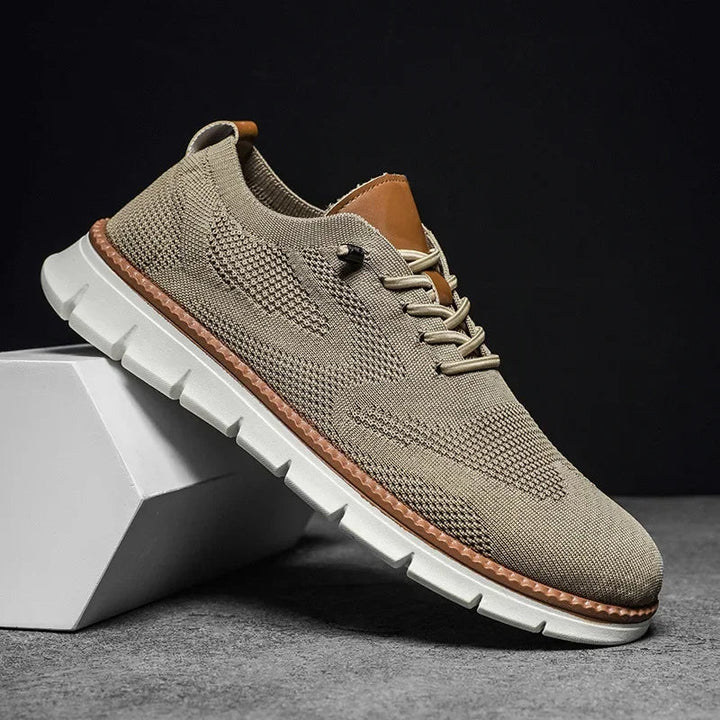 Men's breathable casual trainers in beige