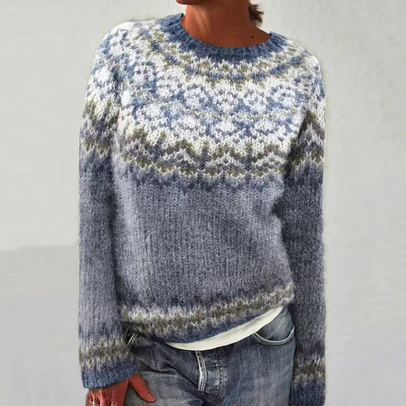Women's Reindeer Knit Christmas Jumper in Grey