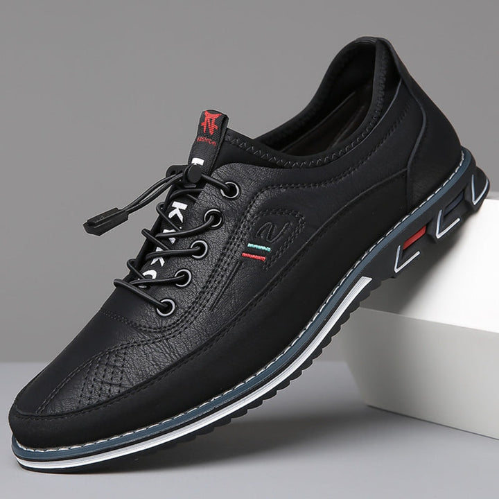 Men's Casual Lace-Up Shoes with Padded Collar - Duncan - Black