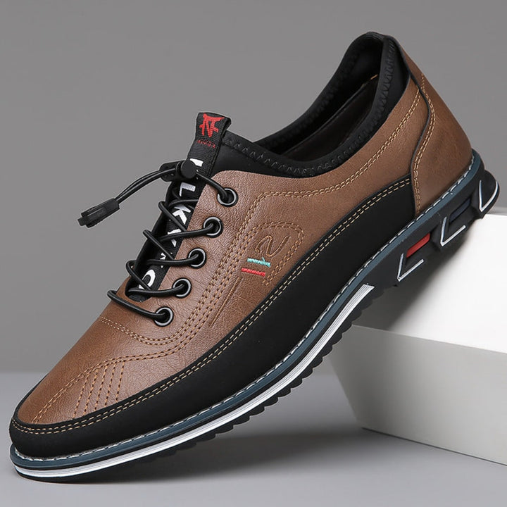 Men's Casual Lace-Up Shoes with Padded Collar - Duncan - Brown