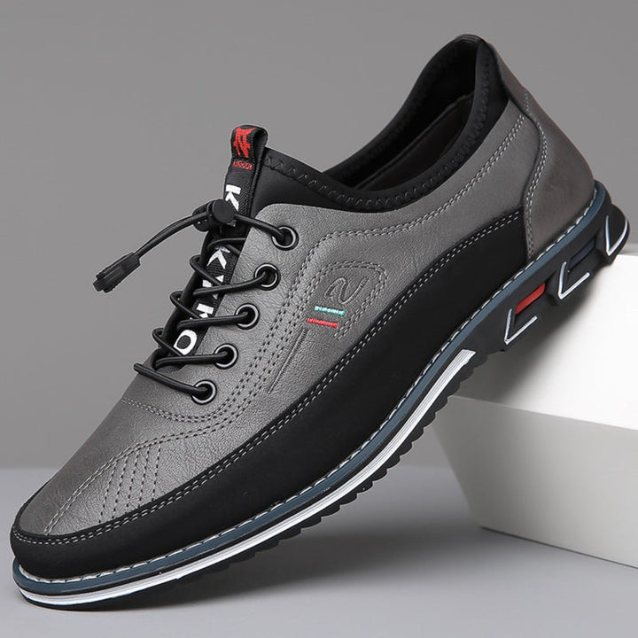 Men's Casual Lace-Up Shoes with Padded Collar - Duncan - Grey