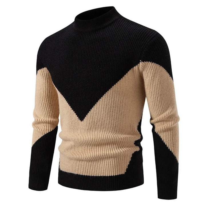 Heinrich - Men's Geometric Print Long-Sleeve Jumper in Black Diamond