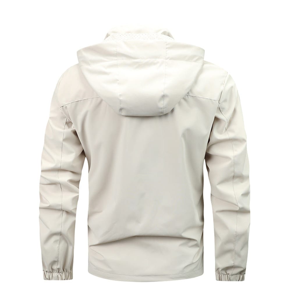 Men's Hooded Rain Jacket with Cargo Pockets - Barnaby - Black