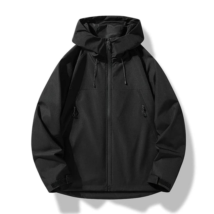Men's Hooded Shell Jacket with Zip Pockets - Alistair - Black