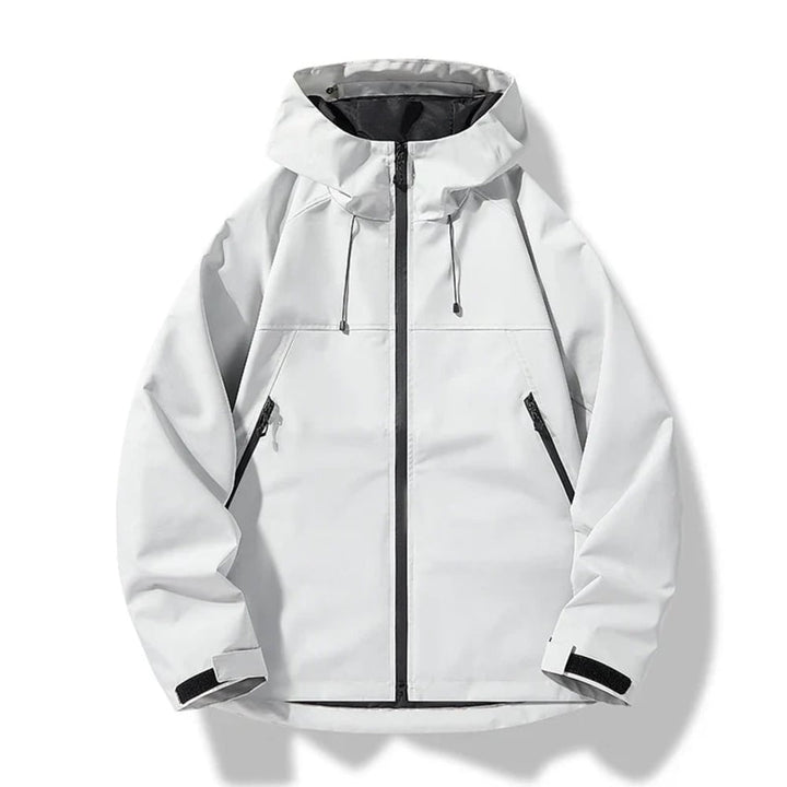 Men's Hooded Shell Jacket with Zip Pockets - Alistair - Light Grey
