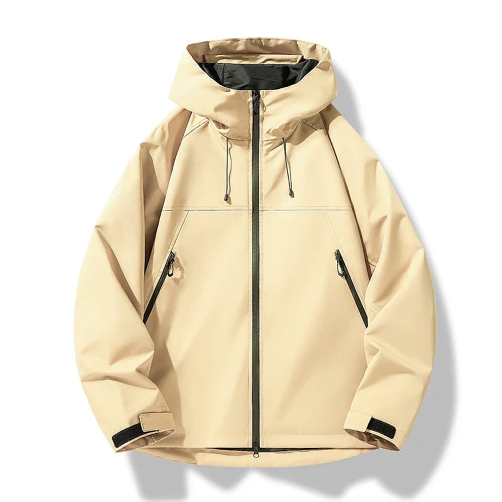 Men's Hooded Shell Jacket with Zip Pockets - Alistair - Pale Yellow