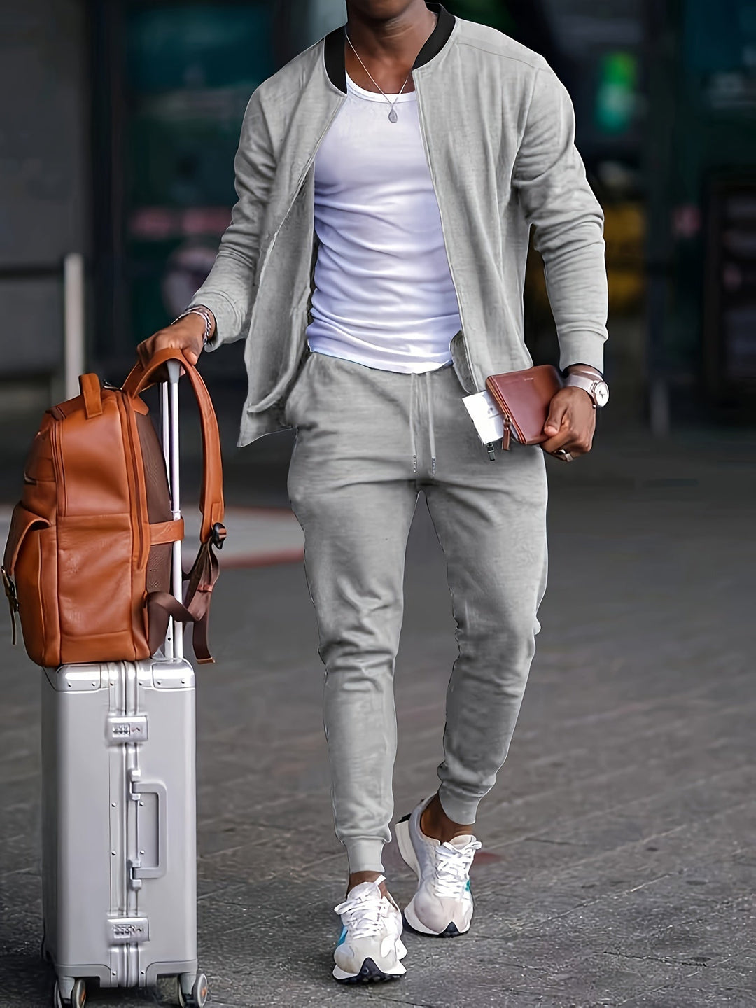 Benjamin Men's Jogger Tracksuit Set - Grey
