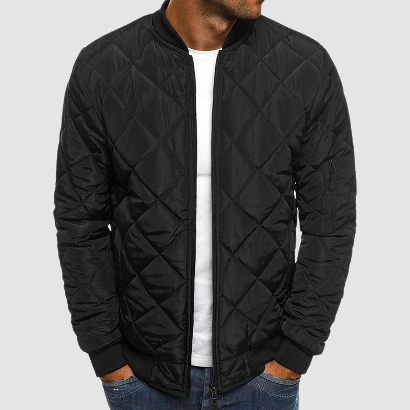 Anton Men's Quilted Winter Jacket - Black