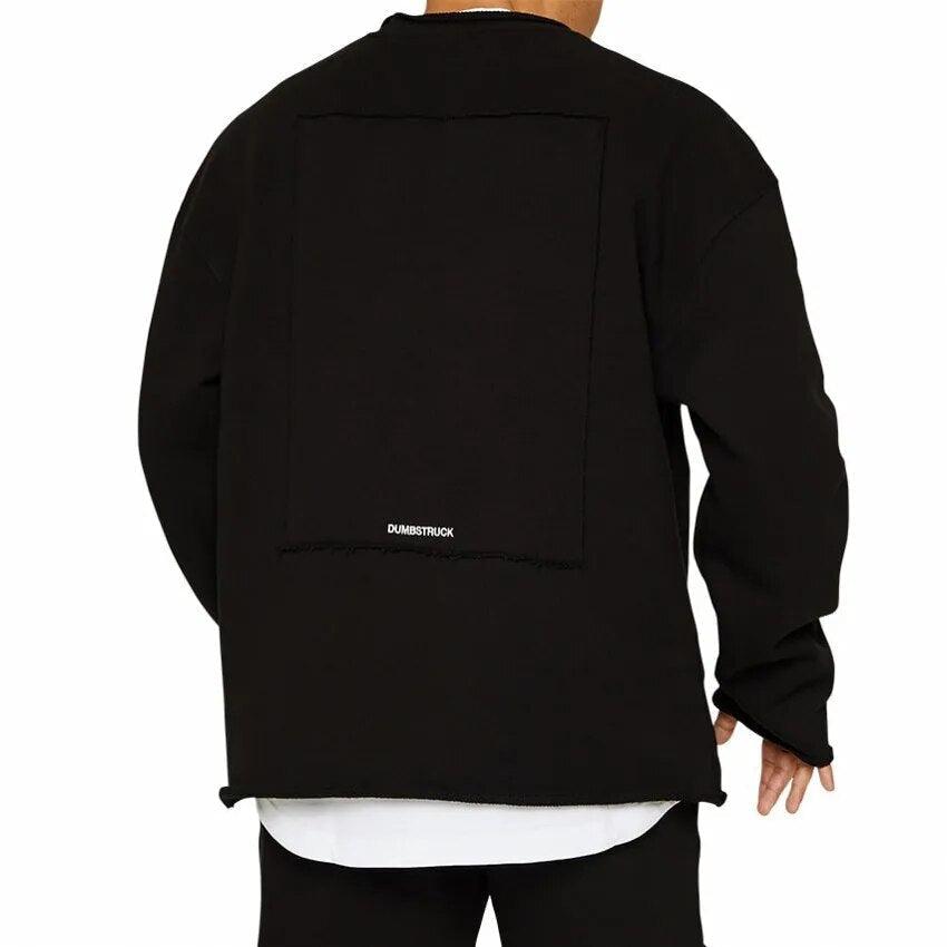 Men's relaxed fit crew neck sweatshirt detail
