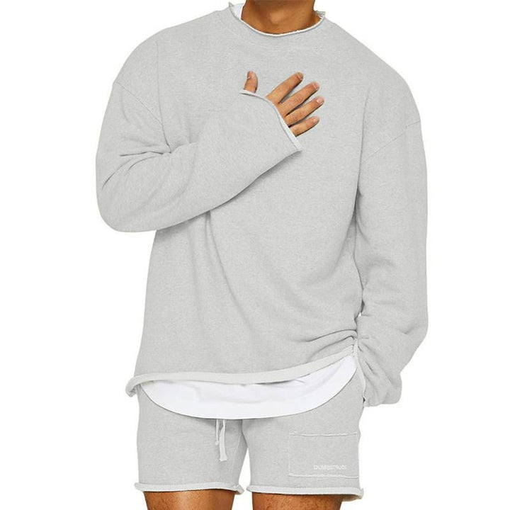 Men's relaxed fit crew neck sweatshirt in Silver