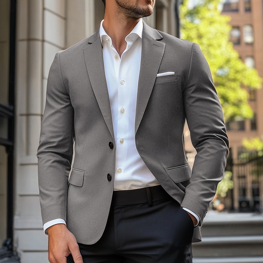 Men's Single Breasted Casual Jacket - Reuben - Light Grey
