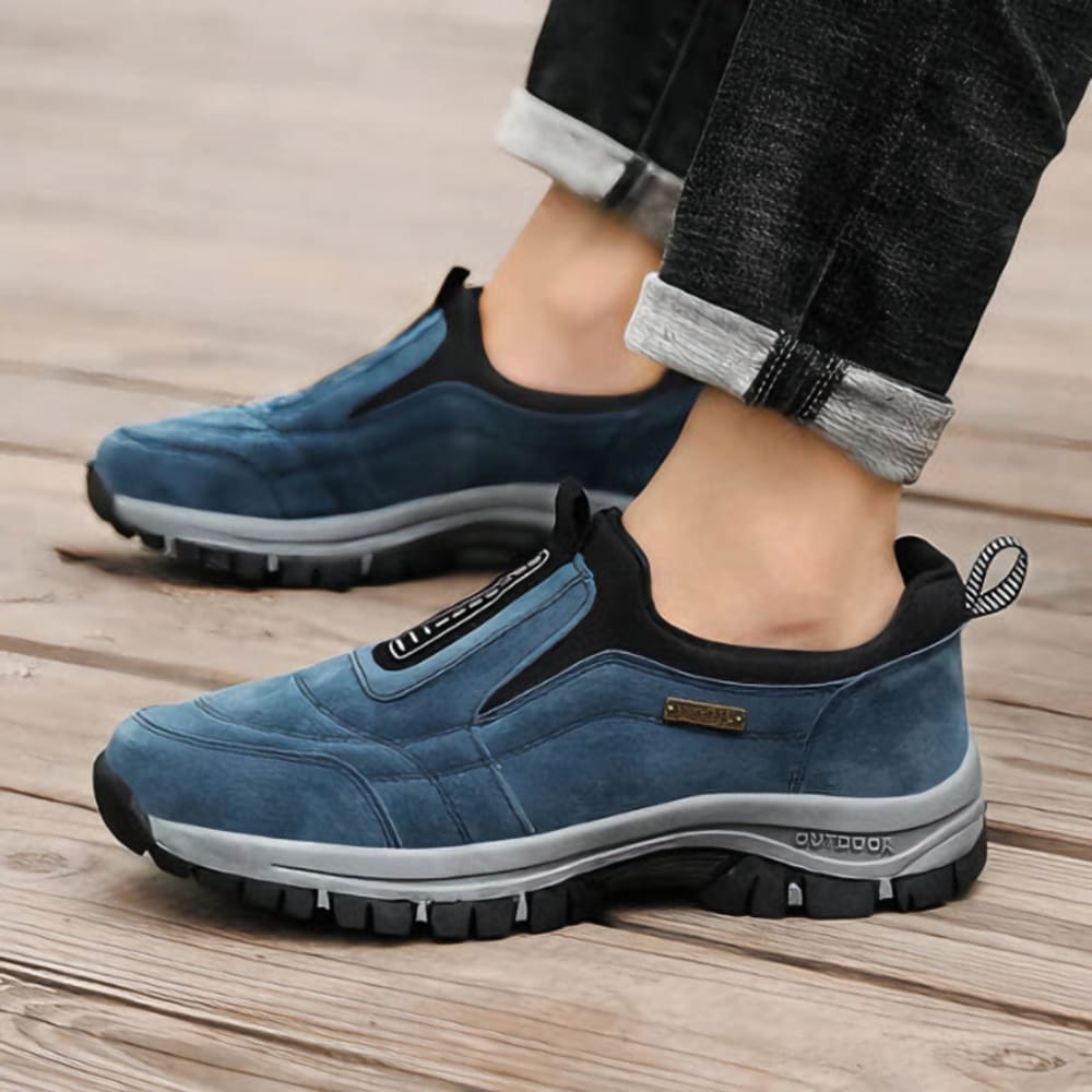 Men's Slip-On Walking Shoes with Pull Tab - Hugo - Blue