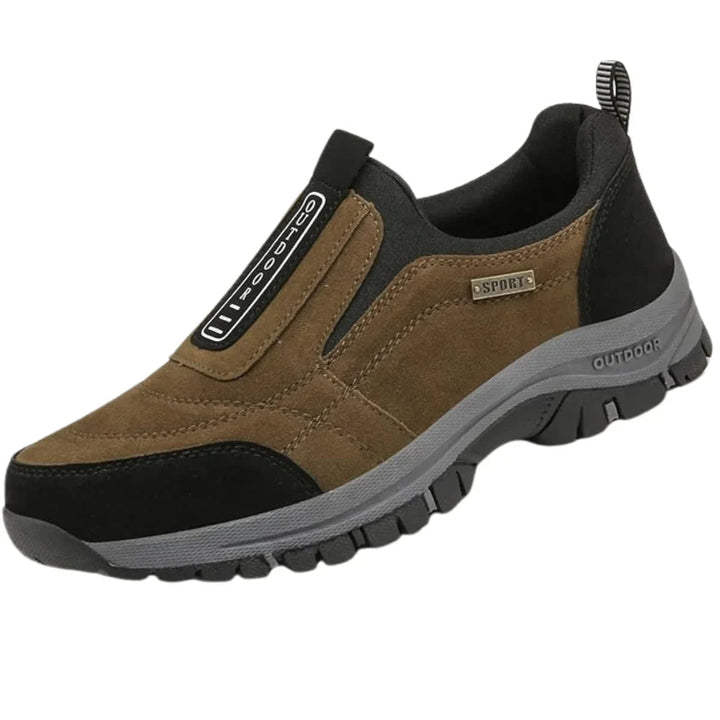 Men's Slip-On Walking Shoes with Pull Tab - Hugo - Brown/Black