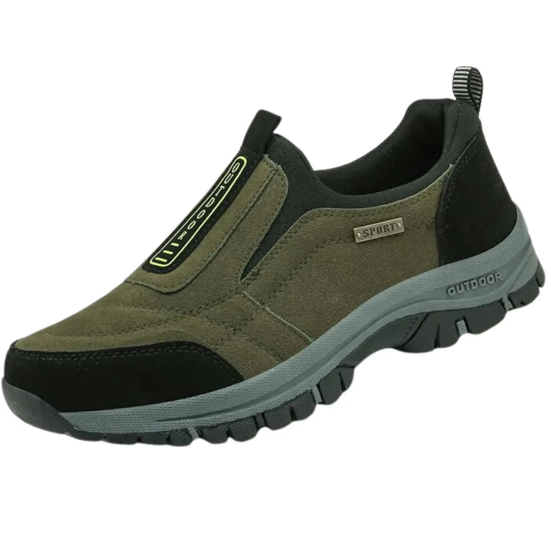 Men's Slip-On Walking Shoes with Pull Tab - Hugo - Green