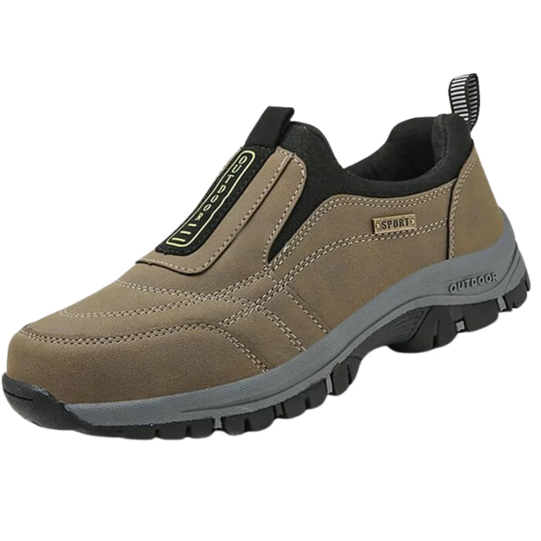 Men's Slip-On Walking Shoes with Pull Tab - Hugo - Khaki