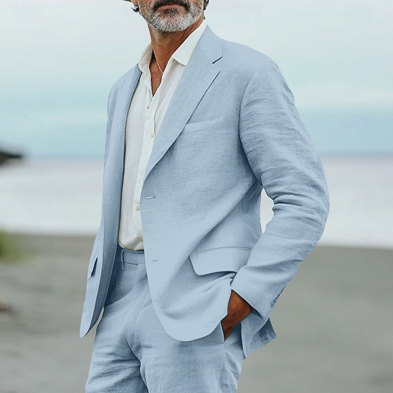 Richard - Men's Two-Piece Tailored Suit in Light Blue
