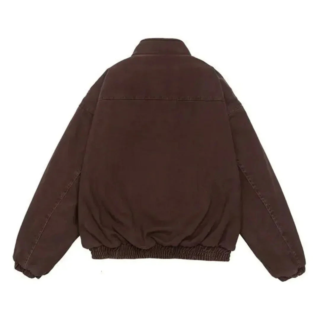 Beatrice Men's Winter Casual Zip Jacket - Red back view