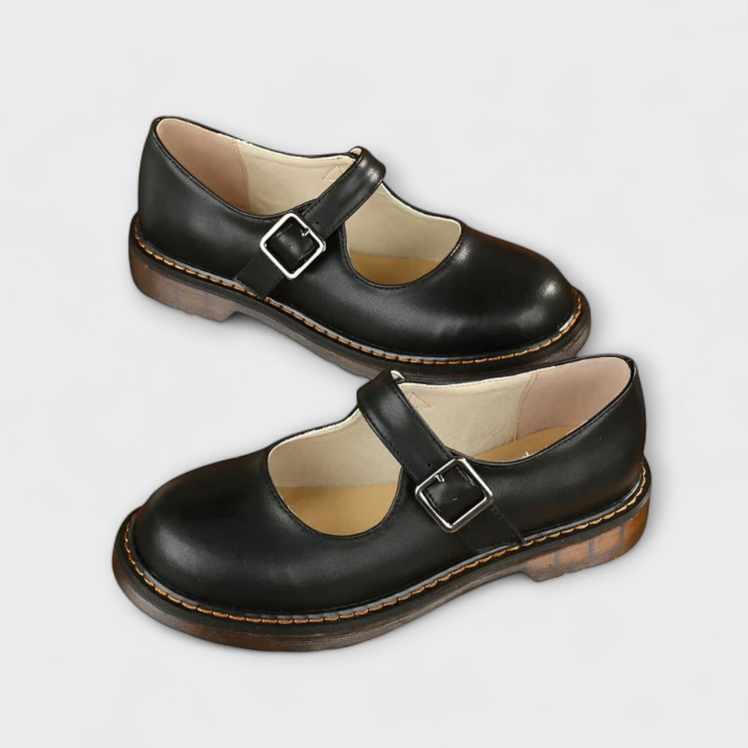 Women's Mary Jane Buckle Shoes - Odette - Black