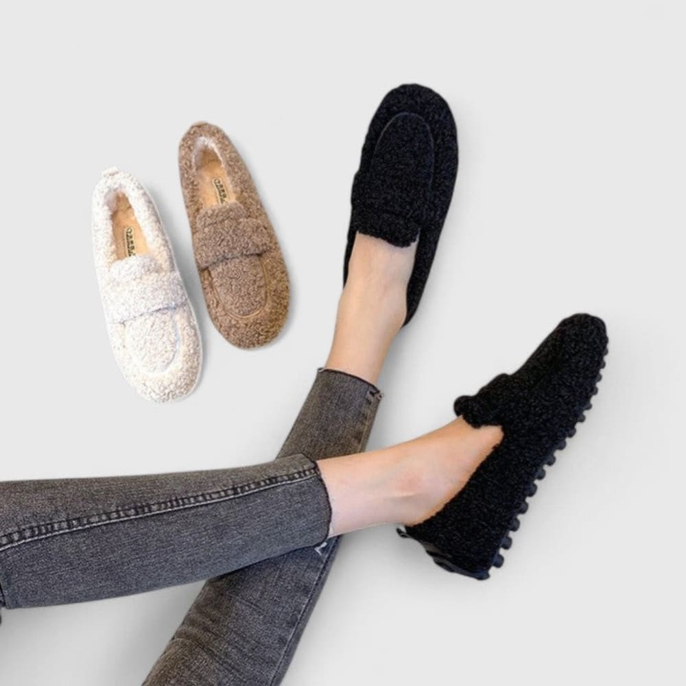 Women's Teddy Penny Loafers with Cosy Lining - Ottoline - Brown