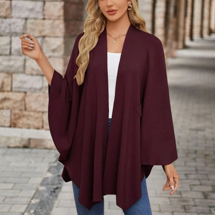 Women's Wrap Poncho with Front Knot - Rosamund - Pink